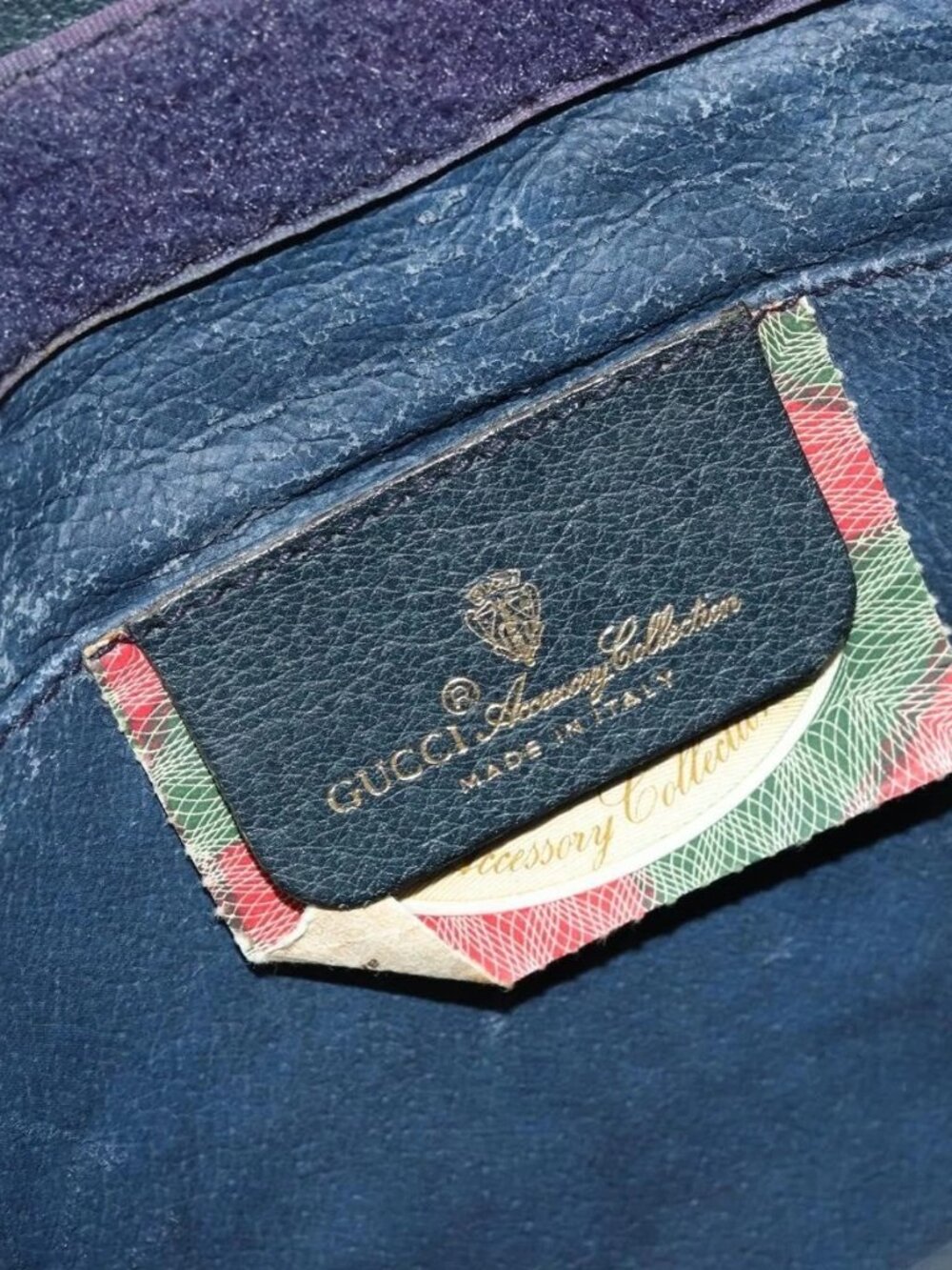 GUCCI GG Supreme Sherry Line Clutch Bag PVC Navy 89 01 033 Auth 175774 - Picture 13 of 16